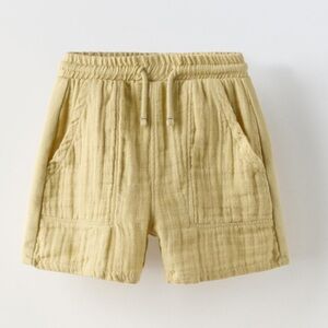 ZARA VGUC 100% Cotton Muslin Elastic Waist Pull On Shorts